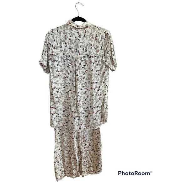 Chicos 100% Rayon Skirt & Button-Down Top Tropical Leaves. Sz.0 = S - Picture 2 of 8